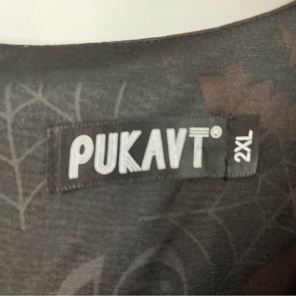 Modcloth XXL Halloween spiderweb pumpkin dress fit 0340 flare black orange plus - Picture 4 of 10